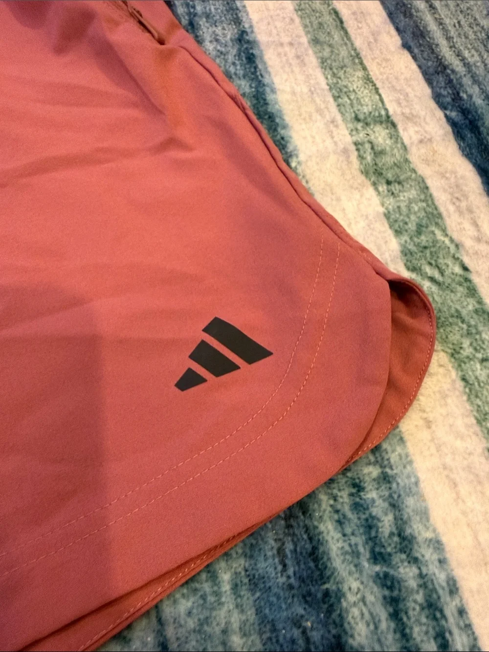 adidas Mauve Athletic Shorts with Black Waistband